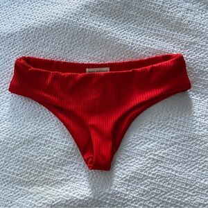 Mara Hoffman Sia Red Ribbed Bikini Bottom